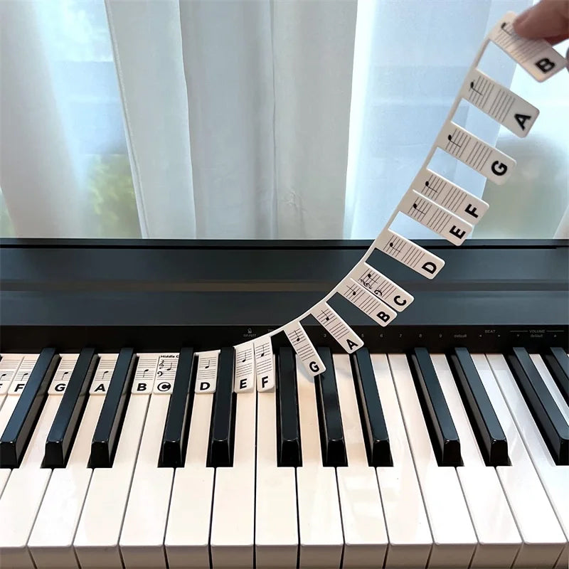 Löstagbara notetiketter för pianoklaviatur