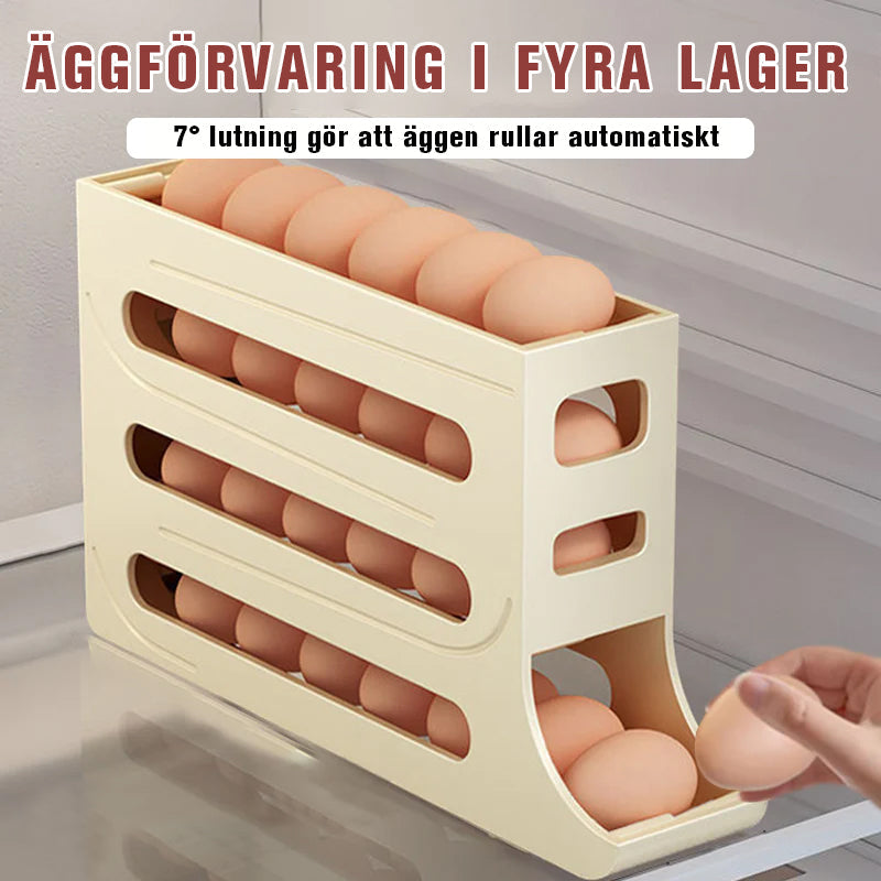 Förvaringshylla för ägg i fyra lager