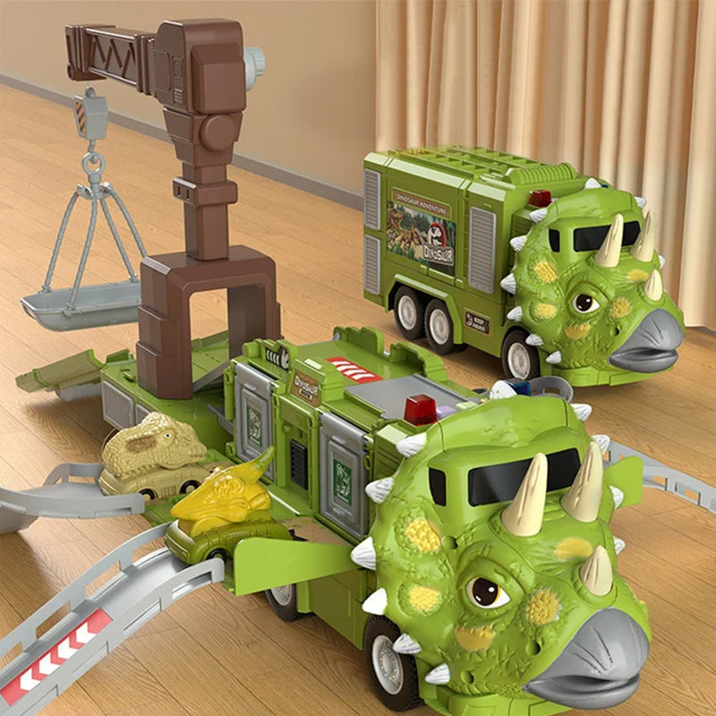 🦖Ny Dinosaur Transformerande Engineering Truck Leksaksset med ljus och musik