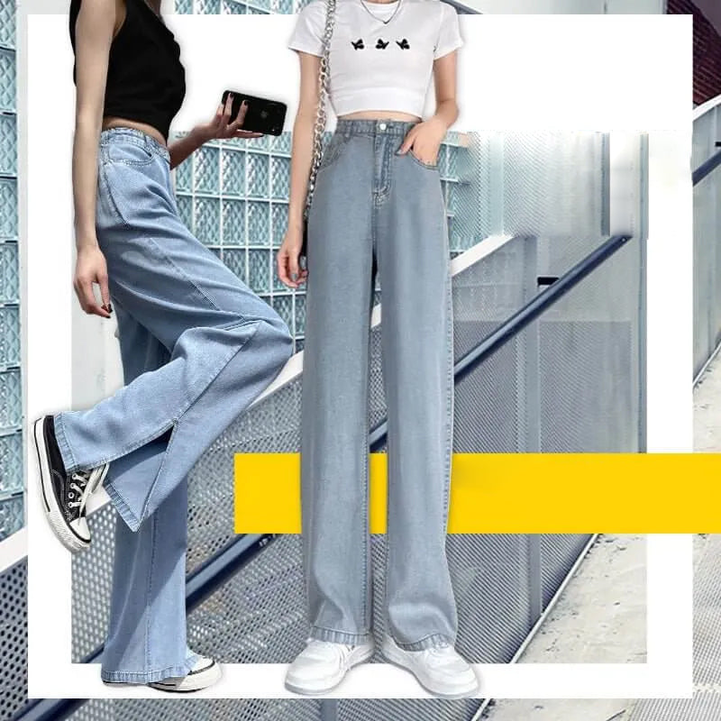 Jeans med vida ben för kvinnor