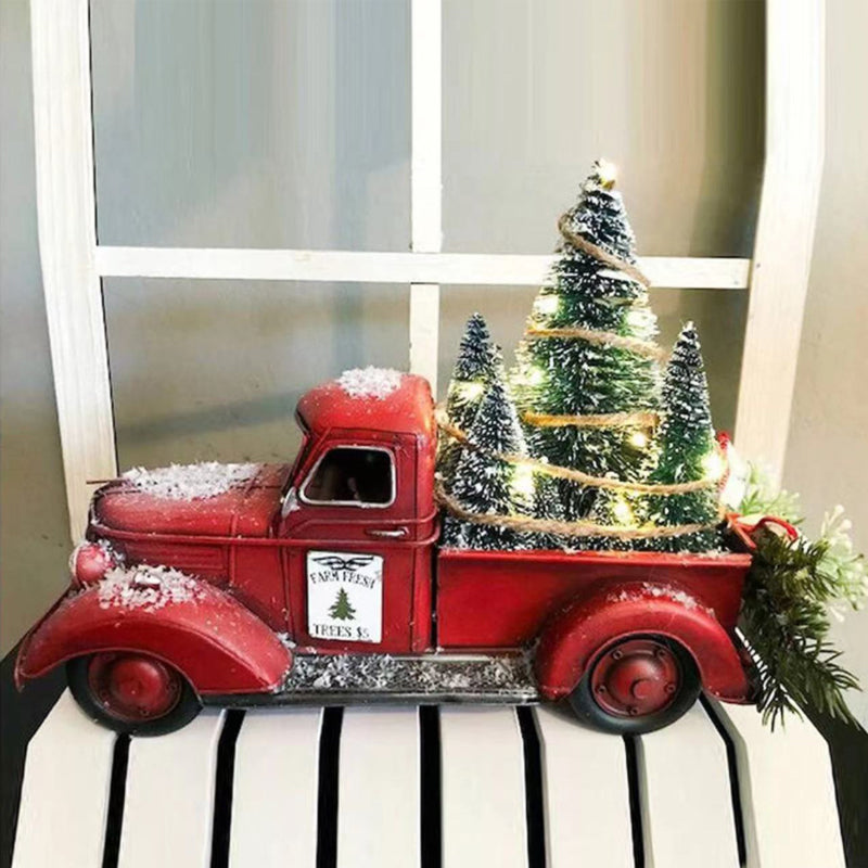 Jul röd lastbils dekoration