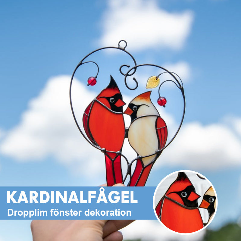 Kardinal fågel | Fönster dekoration