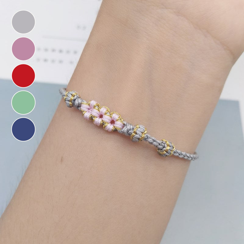 Peach Blossom Justerbart Flätat Armband