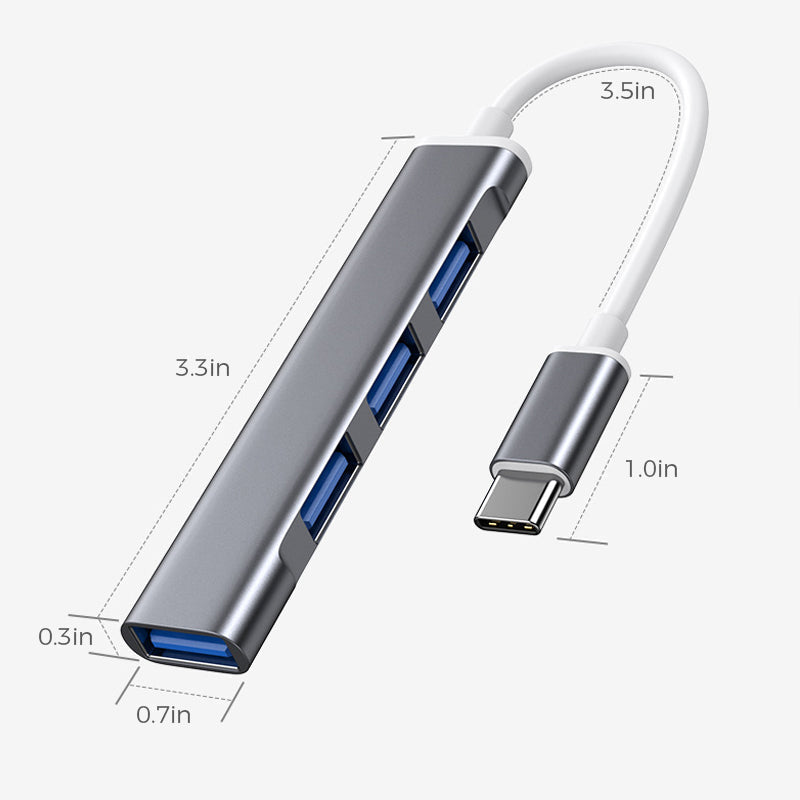 Höghastighets USB Typ C HUB 4-portar