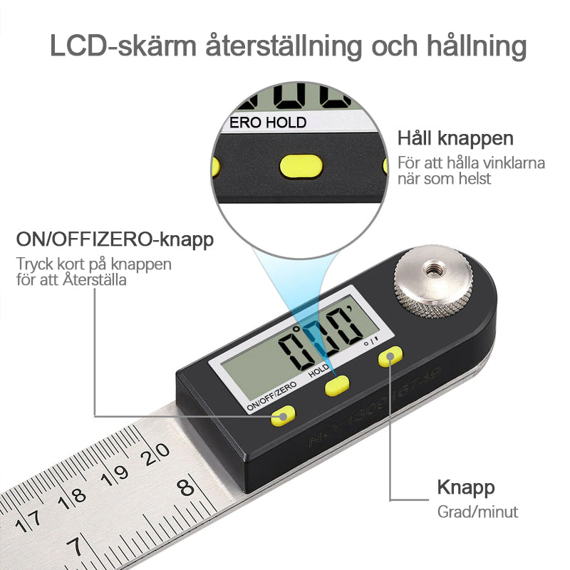 Elektronisk digital displayvinkellinjal