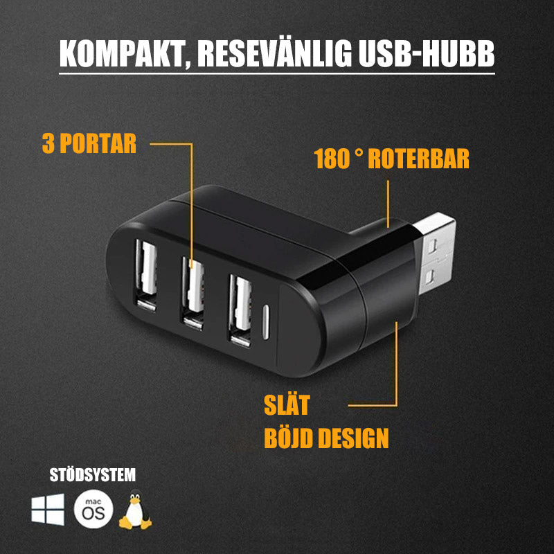 Mini Roterbar 3-port USB Nav