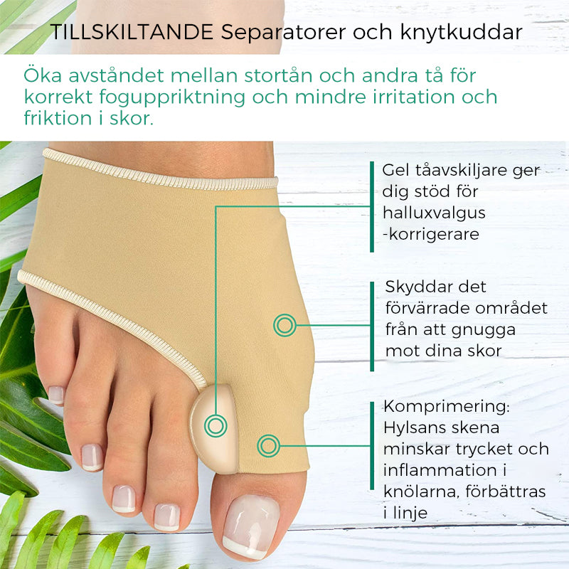 Korrigeringsstrumpor med Hallux Valgus -apparat