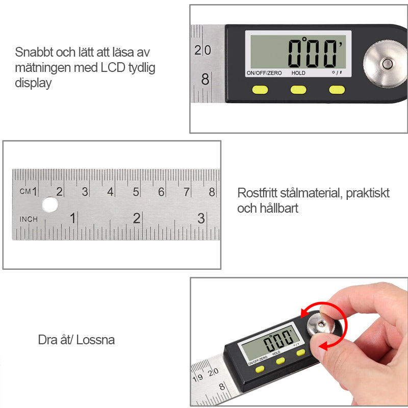 Elektronisk digital displayvinkellinjal