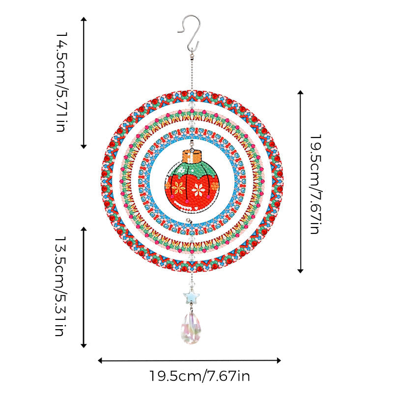 Gör-det-själv diamantmålning Dubbelsidig roterbar hängande vindklocka