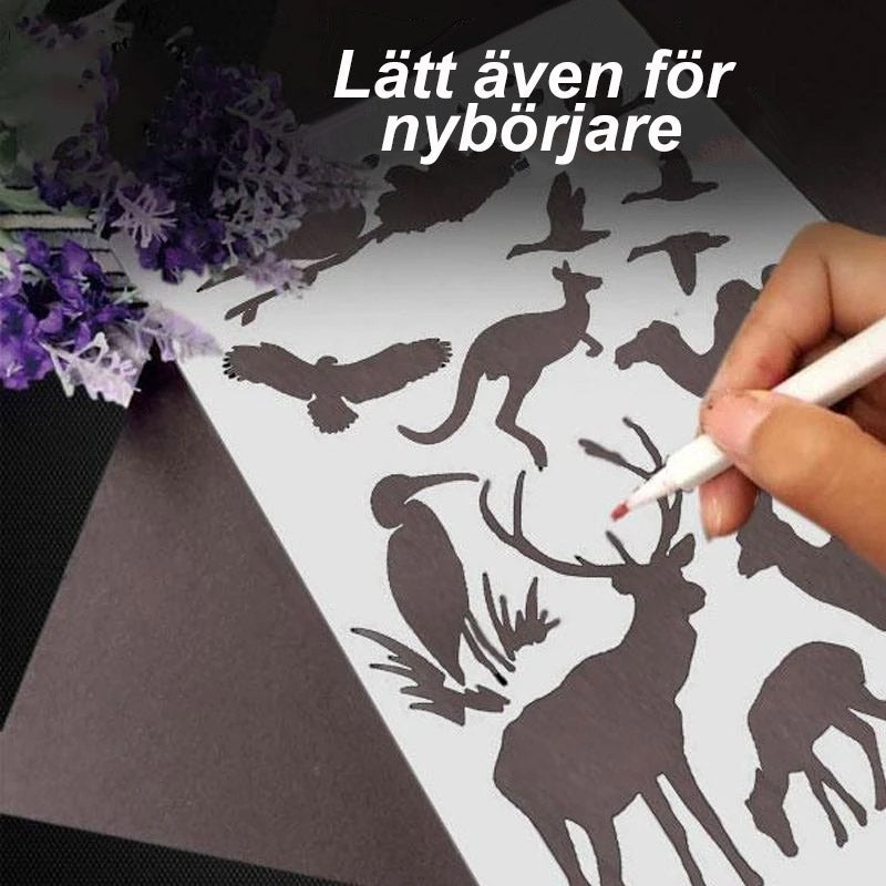 Fast Draw Mallar för Stencilkonst (12 ark /paket)