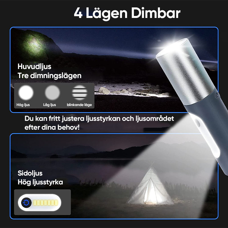 LED-uppladdningsbara ficklampa