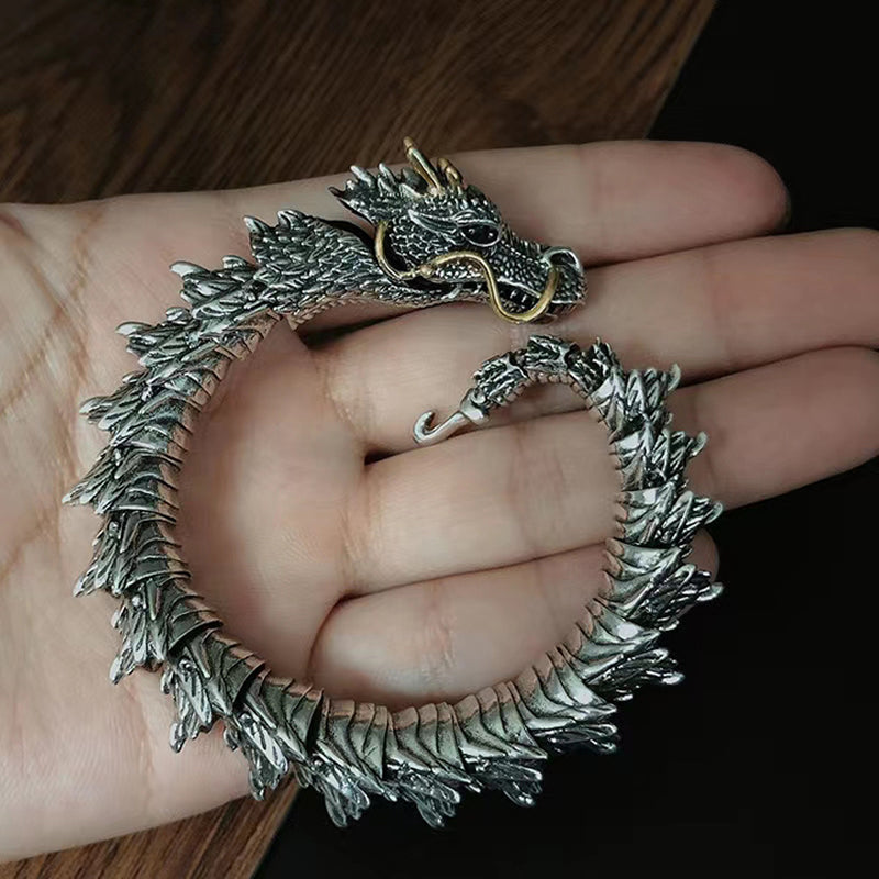 Silver handgjort Drakkedja armband
