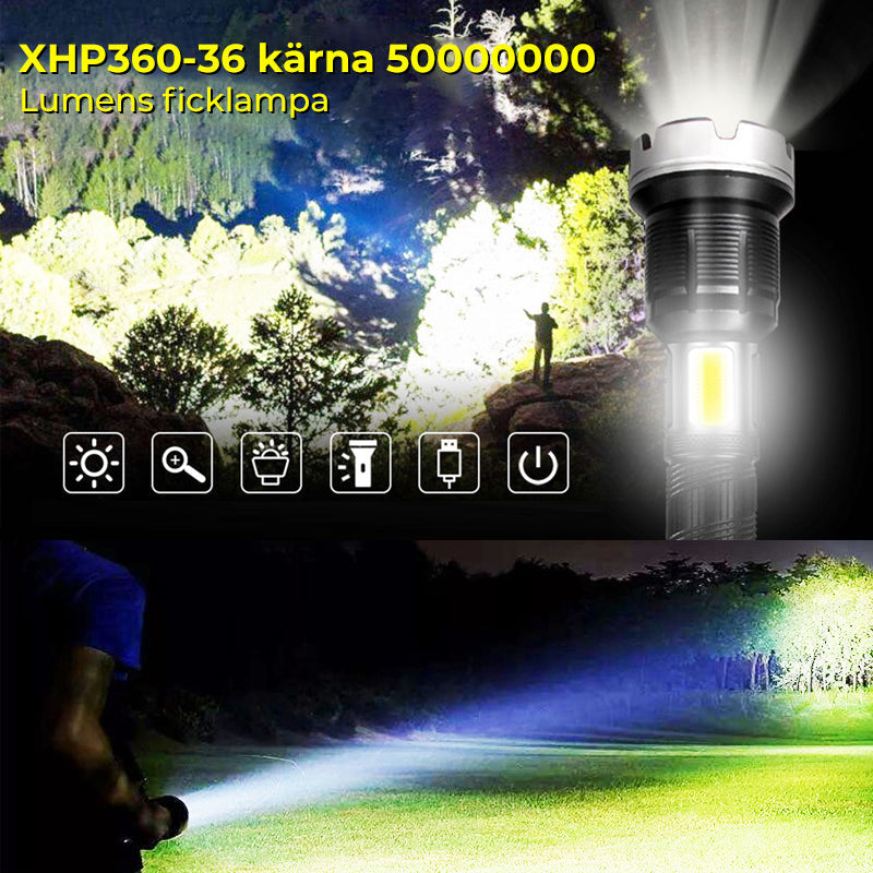 LED zoom ficklampa