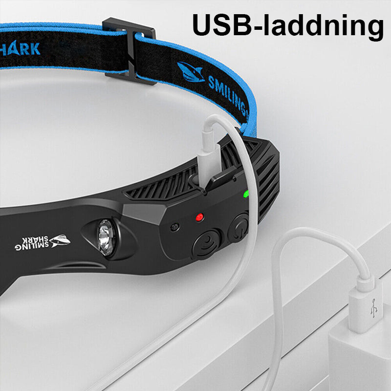 Led USB uppladdningsbar kraftfull pannlampa