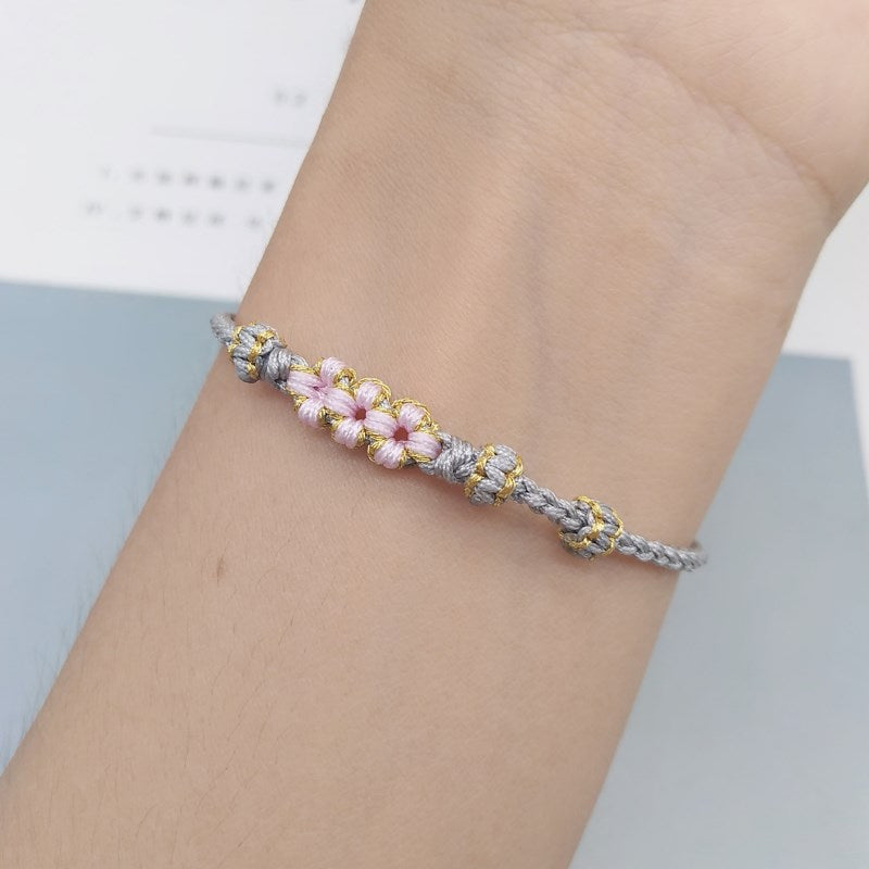 Peach Blossom Justerbart Flätat Armband