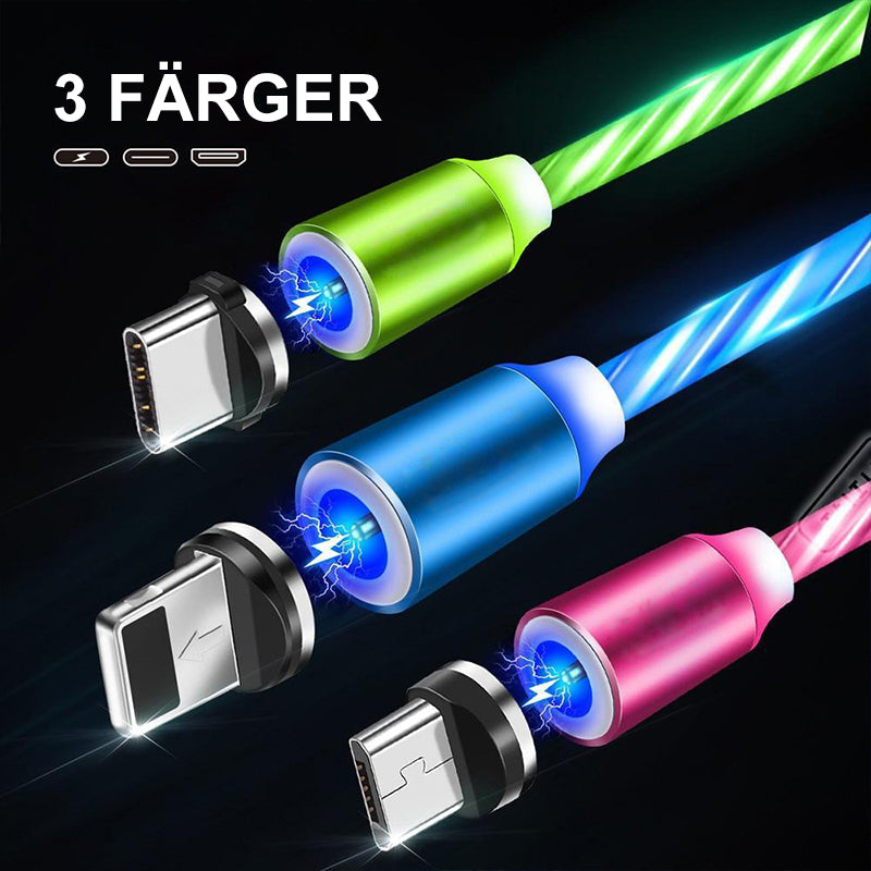 LED-magnetisk 3 i 1 USB-laddningskabel