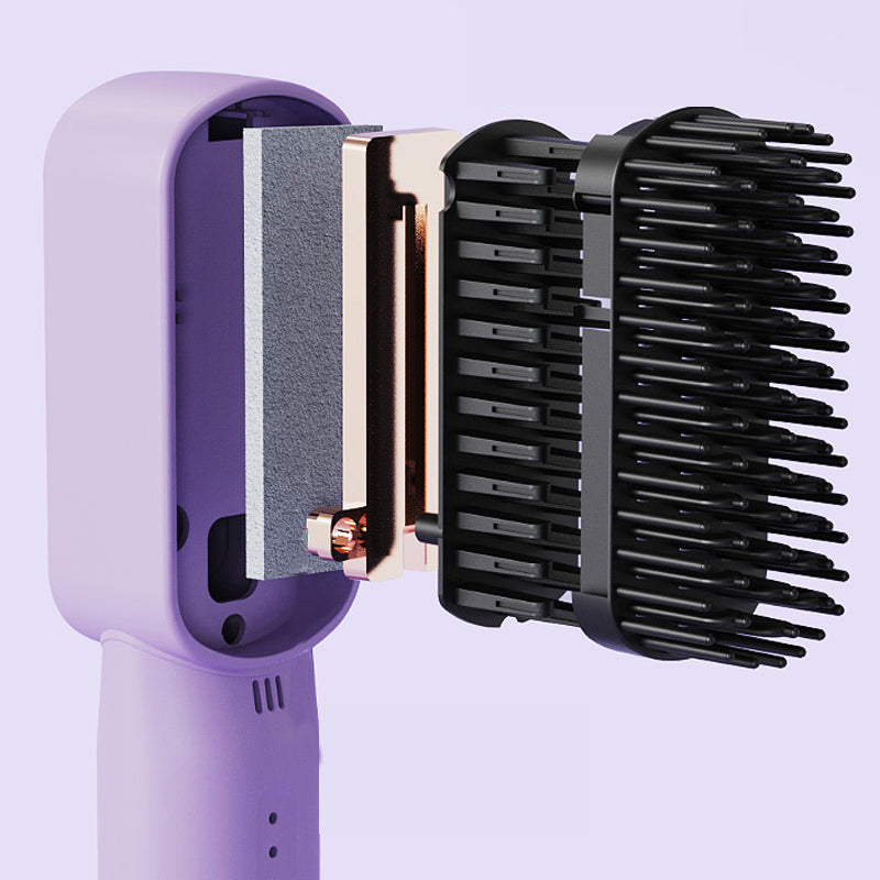 [Negativa joner skadar inte håret] Bärbar Mini Hårborste för Rätning av Hår