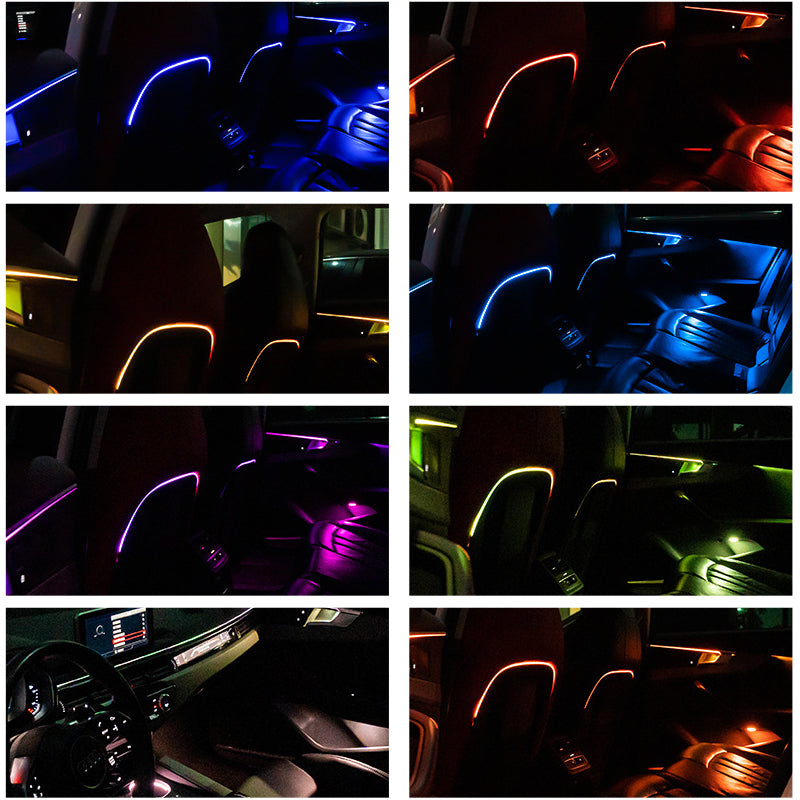 Neonljus för biltrådslister