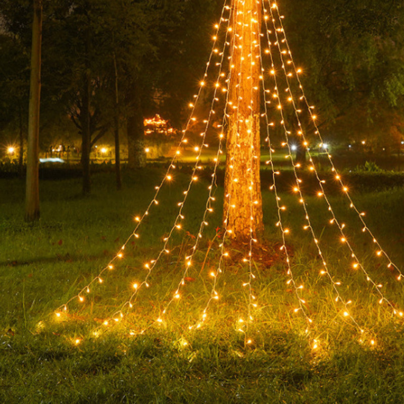 Flerfärgade LED-julgransljus med Solceller + Stjärna