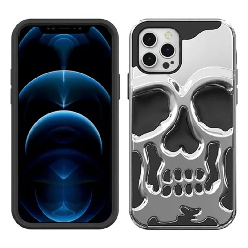 Pläterad Skull Case Cover för iPhone