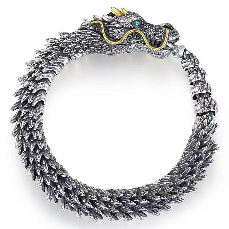 Silver handgjort Drakkedja armband
