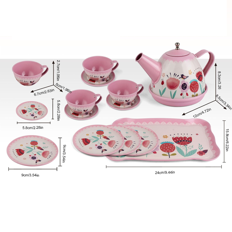 Tea Party Set, barn låtsas leka leksak