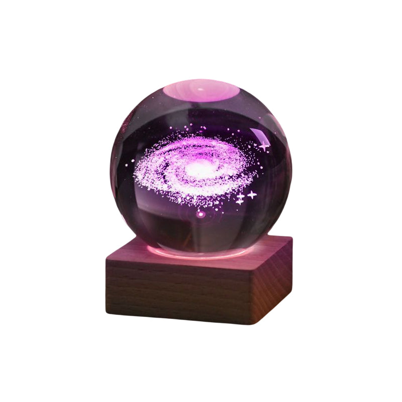 3D Galaxy Nattljus Dekor Krystalkul lampa